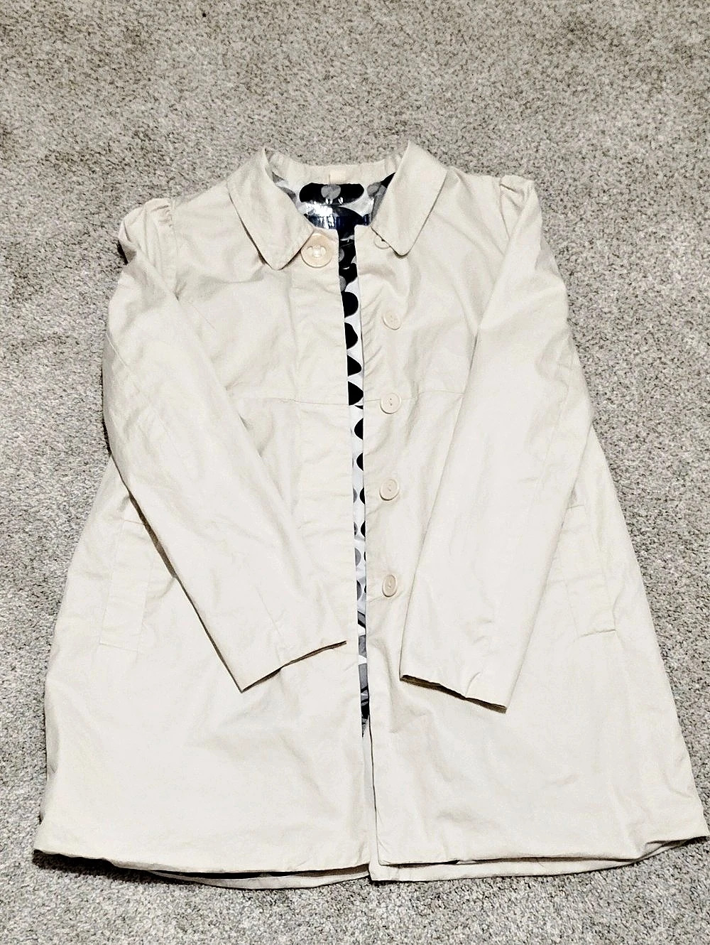 BB Dakota Geometric Lined Trench Coat in Cream Size Large